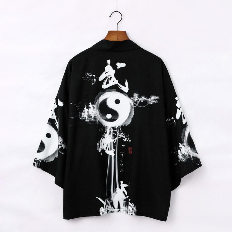 Japanische Kimono-Strickjacke Herren Sommer New Haori Samurai Kimonos Karate Streetwear Shirt Kimono Japones Herren Haori Yukata