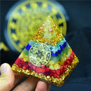AURAREIKI Orgon Pyramid 7 Chakra Zadkiel Energy Crystal Eliminates Negative Energy LapisTourmaline Orgonite Ornament Crafts