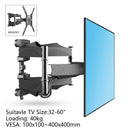 6 Arme TV-Halterung für 32-55" MAX VESA 400 x 400 mm LCD-Halterung Wandständer Full Motion Tilt RetractableTV Mount Retractable Bracket