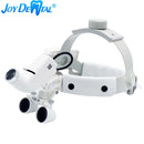 Dental Binocular Loupes 3.5X 280-380mm 5W Headband Mounted with LED Headlight Dentist Magnification
