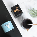 Winddichter Aschenbecher mit Hirschkopf-Muster, runder, quadratischer Aschenbecher aus Kunstharz für das Home-Office-Hotel im Freien, Geschenk, rauchfreier Aschenbecherhalter