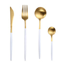 Weißgold Besteckset Western 18/10 Edelstahl Geschirr Home Löffel Gabel Messer Essstäbchen Kit Geschirr Sets Geschirr