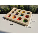 6/12 Stück gehäkelte hölzerne Regenbogenpuppen in Mützen für pastellfarbene, stapelbare Blöcke, natürliche Holzpuppe in Strickmütze, Montessori-Spielzeug