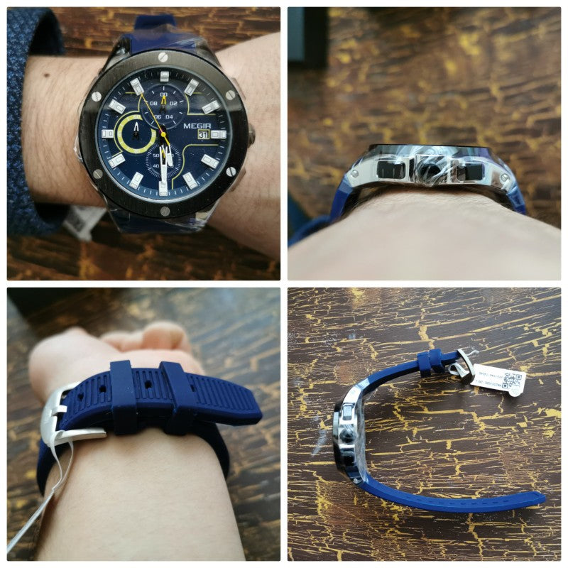 Reloj deportivo MEGIR para hombre, marca superior de lujo, resistente al agua, cronógrafo luminoso, relojes militares del ejército de cuarzo, reloj para hombre, reloj Masculino