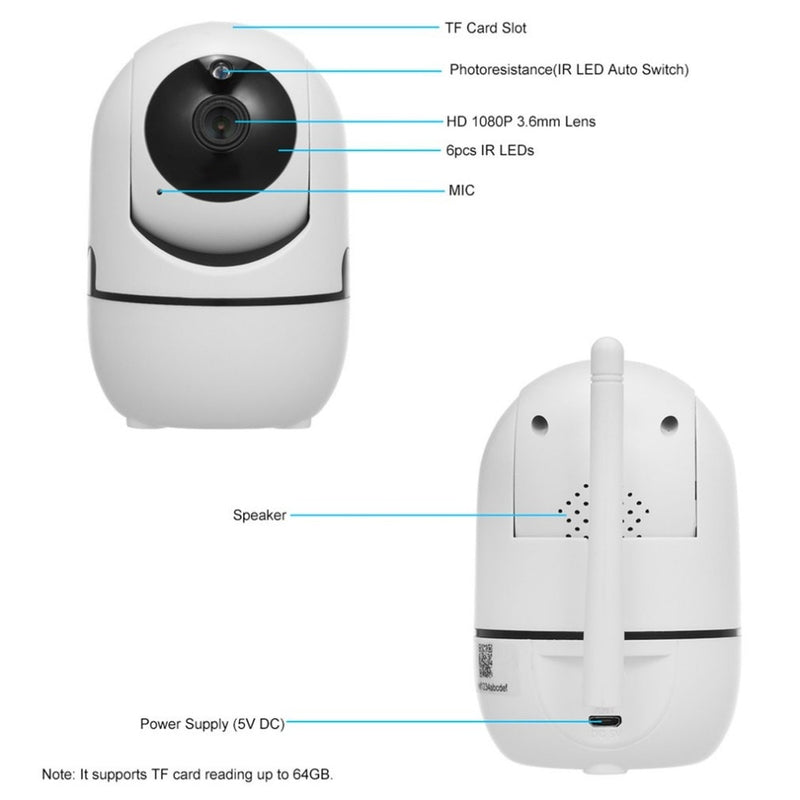 ICSee APP interior hogar 1080P cámara IP Wifi dos vías AUDIO seguridad Mini CCTV cámara de vigilancia inalámbrica Monitor de bebé