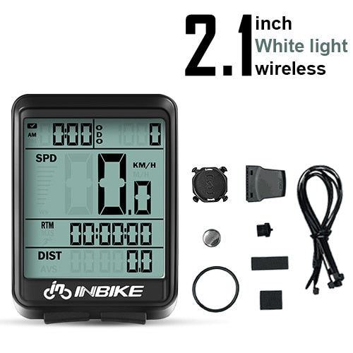 INBIKE Regenfester MTB-Fahrradcomputer Fahrrad-Tachometer Kabelloser Kilometerzähler Fahrraduhr LED-Bildschirm Messbare Uhr IC321