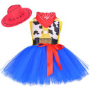 Toy Woody Jessie Cowgirl Mädchen Tutu Kleid mit Hut Schal Set Outfit Fancy Tüll Mädchen Geburtstag Party Kleid Kinder Halloween Kostüm