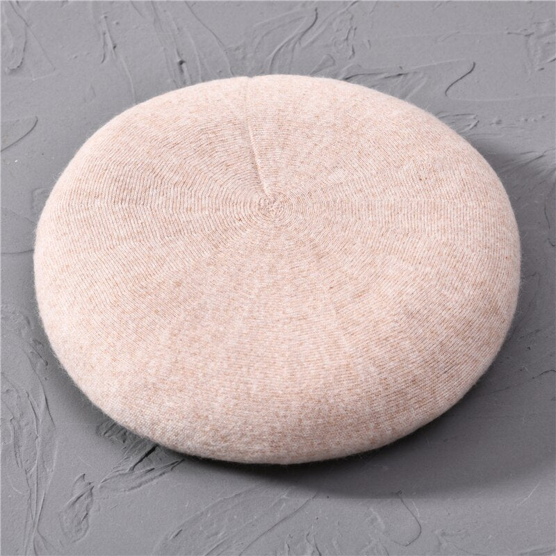 Women Beret Fashion Hat Winter Female Knitted Cotton Wool Hats Spring Brand Girls Wool Solid Color Beret