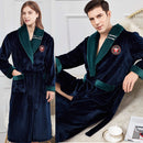 Winter Warm Paar Flanell Robe Nachtwäsche Lose Lässige Kimono Bademantel Kleid Dickes Korallenvlies Damen Nachtwäsche Nachthemd 3XL