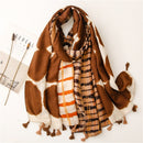 Luxusmarke Damen Leopardenmuster Baumwollschal Schals für den Winter Foulard Femme lange weiche warme Wickel Cachecol