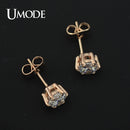 UMODE Roségoldfarbene 6 Krappen funkelnde 0,5 ct Cubic Zirkonia Cubic Zirconia Post CZ Ohrstecker JE0137A