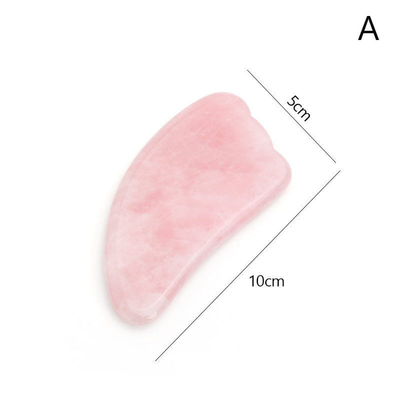 Natural Rose Quartz Jade Gua sha Stone Board Massage Gua Sha Scrapers Board Plate Jade Face Massage Tool For Face Neck Back Body