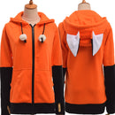Tierfuchsohr Cosplay Kostüme Hoodie Mantel Warm Orange Sweatshirt Unisex Hoodies