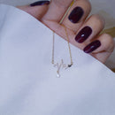 14 Karat Echtgold Mode Design Signal Fluktuation Form Halskette Micro Inlay Zirkon Frauen Choker Koyle Schmuck Anhänger Gfit