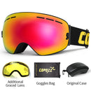 COPOZZ Marke Professionelle Skibrille Doppelschichten Objektiv Anti-Fog UV400 Große Skibrille Skifahren Snowboard Männer Frauen Schneebrille