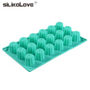 SILIKOLOVE Silikonform mit 18 Vertiefungen zum Backen von Mini-Muffins, Cupcakes, Süßigkeiten, DIY-Backformen