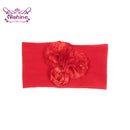 Nishine Weiches Stretch-Satin-Rosen-Blumen-Baby-Stirnband, Neugeborene, Knoten, breite Nylon-Kopftücher, Turban, Mädchen, Kopfbedeckung, Kinder-Foto-Requisiten