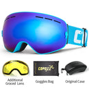 COPOZZ Marke Professionelle Skibrille Doppelschichten Objektiv Anti-Fog UV400 Große Skibrille Skifahren Snowboard Männer Frauen Schneebrille