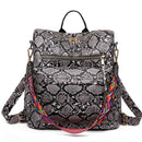 Retro Large Backpack Women PU Leather Rucksack Women&