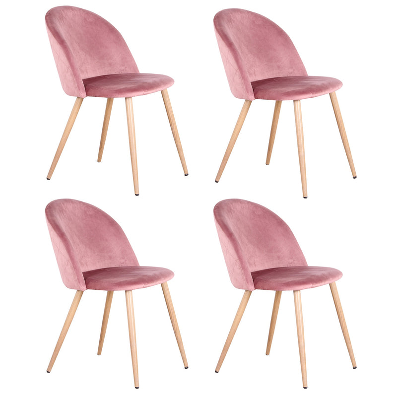 A Set Of 4 Dining Chairs With Soft Velvet And Metal Feet Suitable for Kitchen Dining Room Living Room Lounge(Pink/Green/Blue))