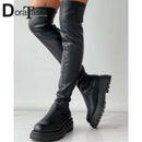 DORATASIA Marke Neue Weibliche Plattform Oberschenkel Hohe Stiefel Mode Schlank Chunky Heels Overknee Stiefel Frauen Party Schuhe Frau