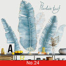 24 estilos Serie de plantas Pegatinas de pared para sala de estar Dormitorio Hojas verdes Calcomanías de pared extraíbles Vinilo DIY Murales ecológicos