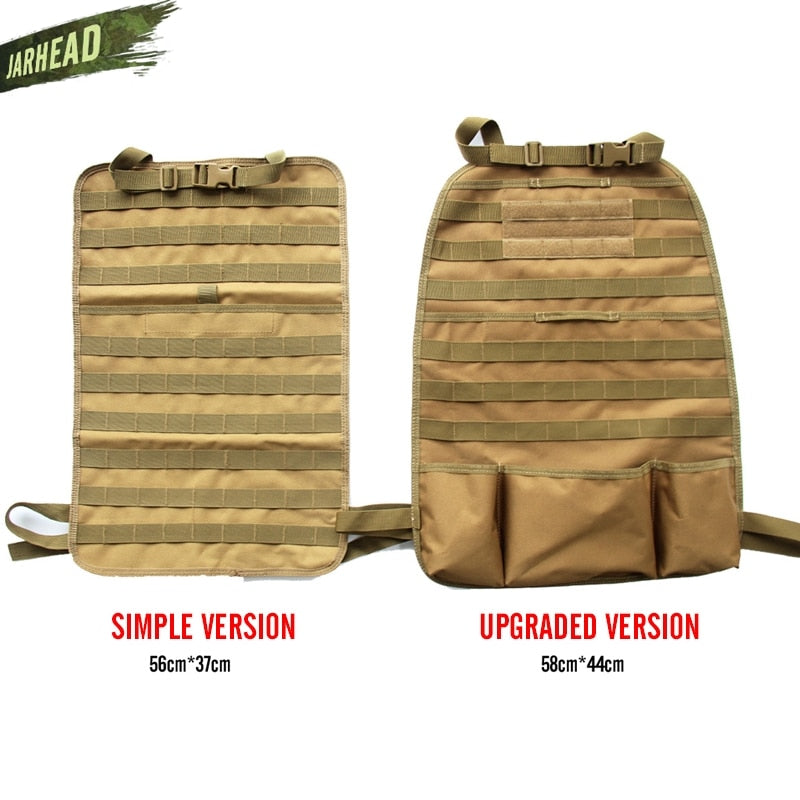 Universal Tactical MOLLE Car Seat Back Organizer military MOLLE Panel Vehicle Seat Cover Protector Kit Mat Black