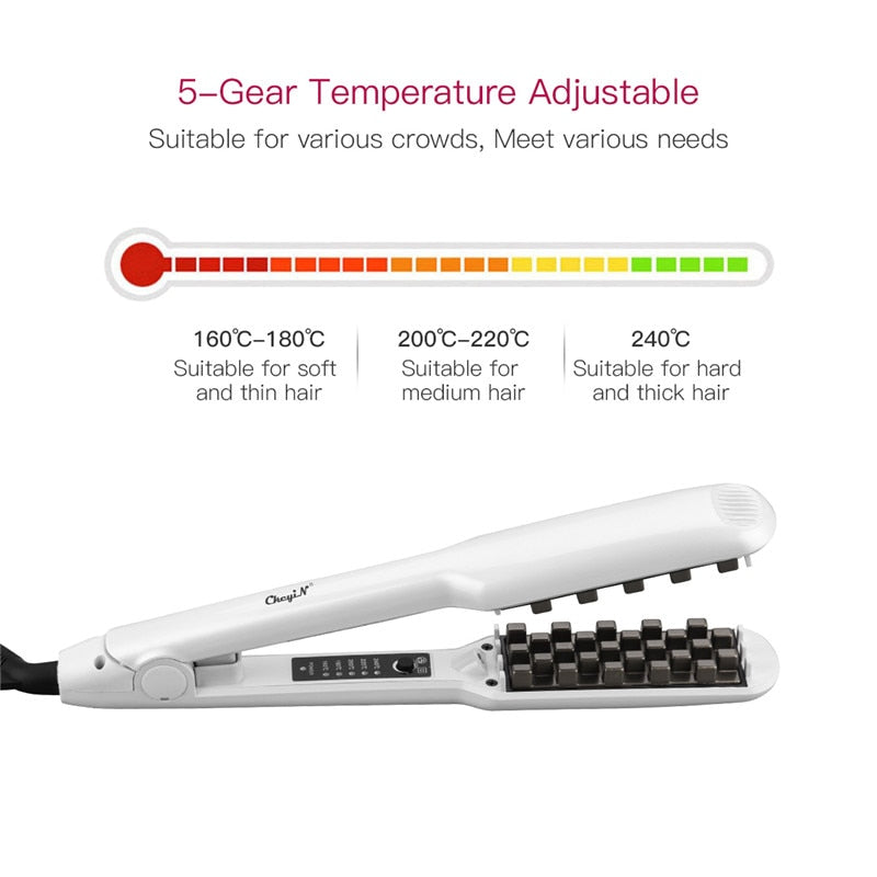 Hair Volumizing Iron 2 IN 1 Hair Straightener Curling Ceramic Crimper Corrugated Curler Flat Iron 3D Fluffy Hair Styling Tool 53