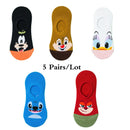 5 Paar/Los Frauen Socken Casual Korea Cartoon Tier Socken Baumwolle Nettes Mädchen lustige Maus Ente Söckchen Größe 35-41 Dropshipping