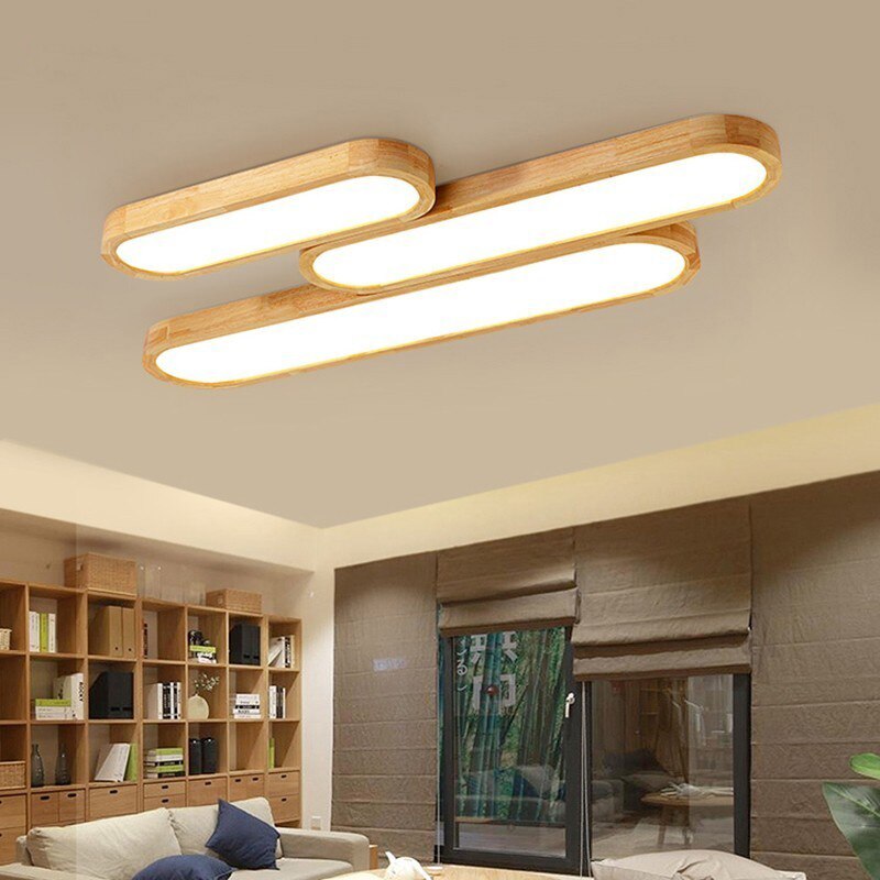 Nuevas luces de techo minimalistas con Control remoto, lámparas de techo decorativas de madera, paneles para sala de estar, dormitorio, pasillo, luminaria