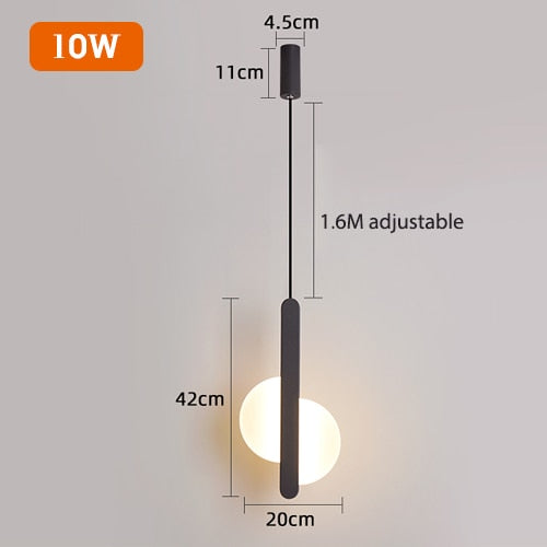 Modern Led Pendant Lights Bedside Bedroom Minimalist Hanging Lamps For Ceiling Background Wall Dining Room Suspension Luminaire