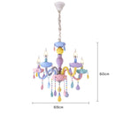 Rainbow Crystal Chandelier European Candle Bedroom Children's Room American Girl Princess Makaron Pendant Chandeliers Lighting