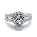 LMNZB mit Anmeldeinformationen 100% tibetische Silberringe Hochzeitsschmuck für Frauen 2 Karat Labordiamant Verlobungsgeschenk Großhandel