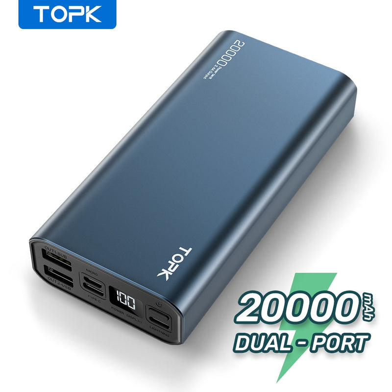 TOPK I2006P PD 20 W Power Bank 20000 mAh Tragbares Aufladen Poverbank Handy Externes Ladegerät Powerbank 20000 mAh