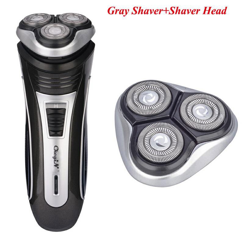 Afeitadora eléctrica recargable CkeyiN, cabezales de cuchilla flotante triple 3D, maquinillas de afeitar, cuidado facial, máquina recortadora lavable para barba para hombres
