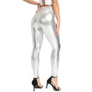 Schlanke Winterhose aus Kunstleder Mode Stretchhose Innenflaum Dünne Push-Up-Bleistifthose Lässige Hose