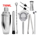 UPORS Edelstahl-Cocktail-Set 550 ml/750 ml Cocktail-Shaker-Set mit Stößel, Jigger, Barlöffel, Eiszange, Barkeeper-Kit, Bar-Set