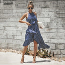 2022 Bohemian Beach Dress Women Summer Casual Sleeveless Split Floral Off Shoulder Maxi Long Boho Dress Clothing Robe Female