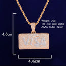 Visa Card Shape Anhänger Kubikzircon Herren Hip Hop Halskette Schmuck