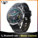 LIGE 2021 New Smart Watch Men Full Touch Screen Sports Fitness Watch Waterproof Bluetooth Call For Android iOS Smartwatch Mens
