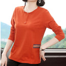 Shintimes Patchwork T-Shirt Frauen Langarm Top Baumwolle T-Shirt Lässige T-Shirts 2022 Frühling Herbst Frau Kleidung T-Shirt Femme