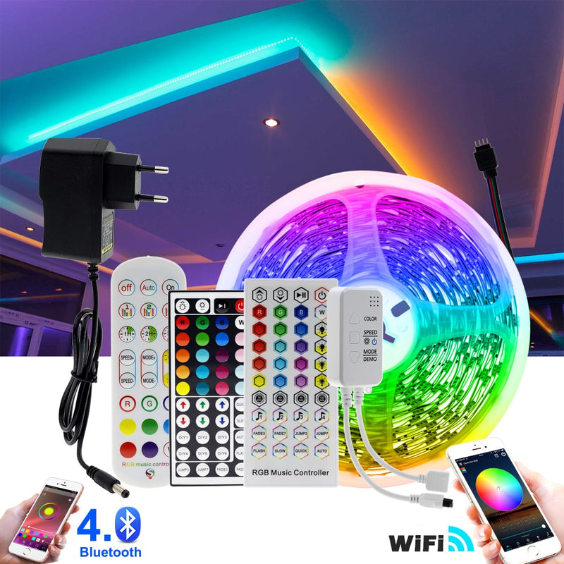 RGB-LED-Streifen 5m 10m 20m 5050 RGB Wechselbares DC12V Flexibles LED-Band WLAN / Bluetooth / Musiksteuerung LED-Streifen RGB.