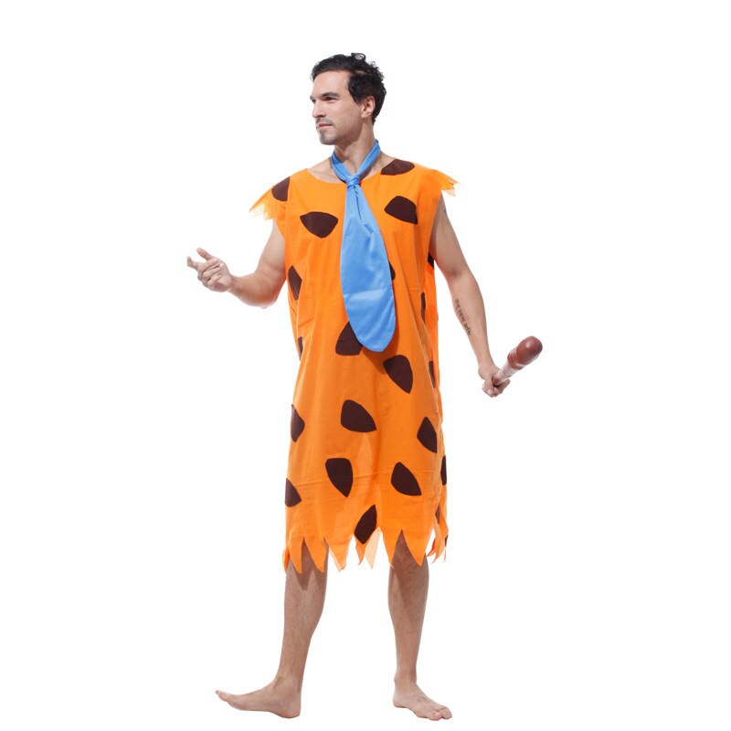 Umorden Purim Carnival Party Disfraces de Halloween Hombre adulto Primitive Savages Disfraz Hombres Fred Flintstones Stone Age Cosplay