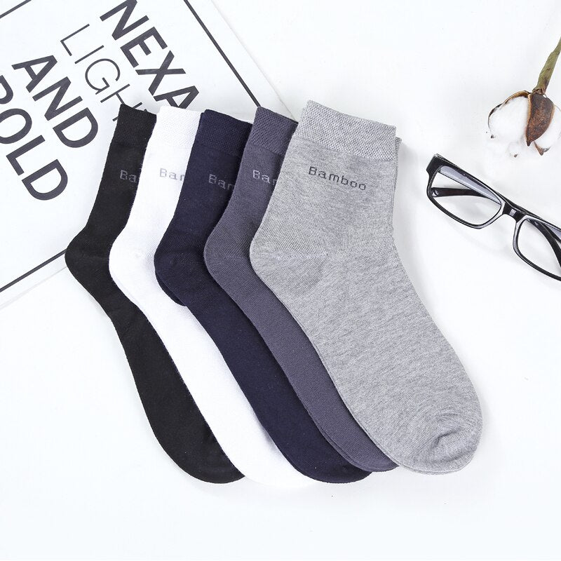 10Pair Gift Boxed Men Bamboo Socks Brand Comfortable Breathable Casual Business Men's Crew Socks High Quality Guarantee Sox Male