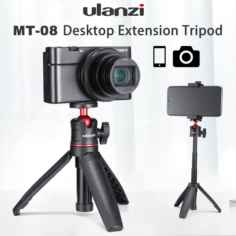 Trípode Universal Ulanzi MT-08 para DSLR SLR iPhone 11 Pro, soporte de montaje para teléfono con cámara de zapata fría, trípode móvil Vlog para teléfono inteligente