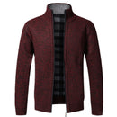 Cárdigan cálido de otoño e invierno para hombre, suéteres con cremallera de lana, chaquetas para hombre, abrigo de punto ajustado, cárdigan grueso, suéter, abrigo para hombre