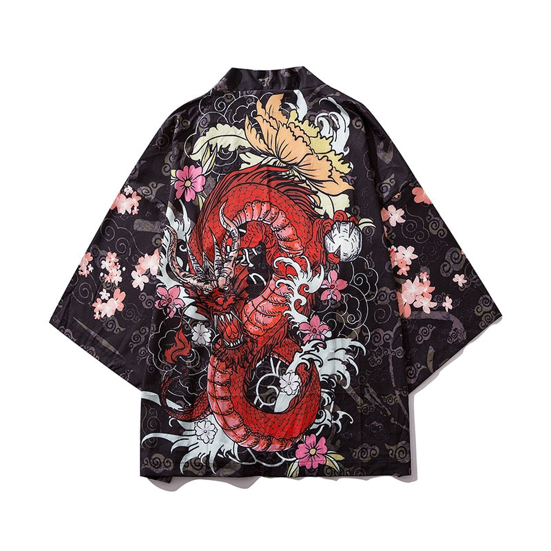 Bebovizi Japan Style Kleidung Herren Sommer Streetwear Cat Print Kimono Cardigan Mandarin Robe Herren Unisex Japanese Trend Kimonos