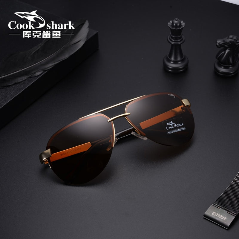 Cookshark Sonnenbrille Herren Sonnenbrille polarisierter Fahrer Hipster Froschspiegel