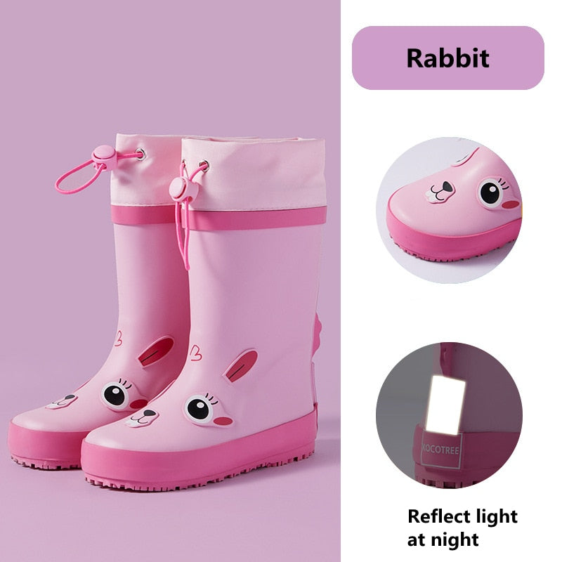 Unicorn Kids Rain Boots Boy Girl Waterproof Shoes New Cartoon Printed Fashion Children Rubber Boots With Calf Waterproof Cover