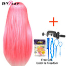 Schaufensterpuppenkopf mit 100% Hochtemperaturfaserhaar 65 cm Brautfriseurausbildung Perückenkopf mit Ständer Kosmetikpuppenkopf